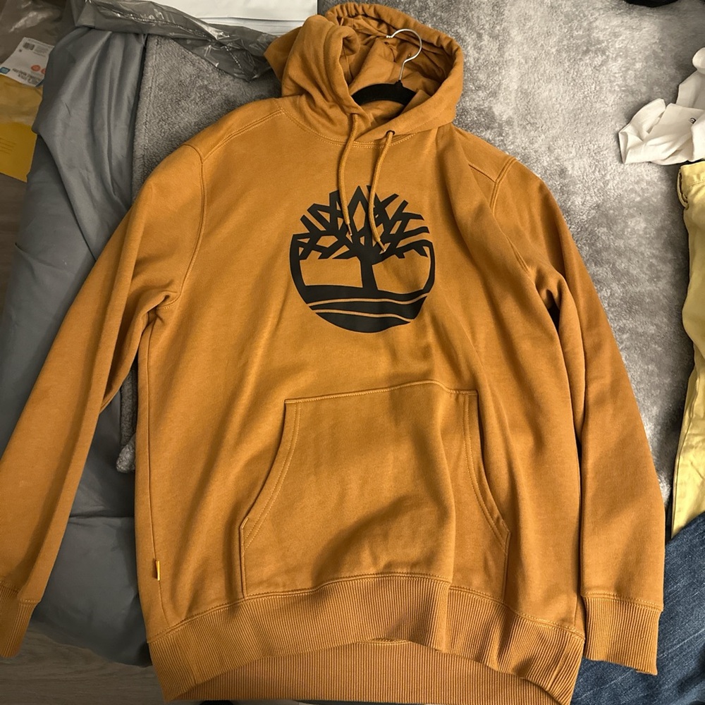 Timberland Men's Ochre Hoodie with Logo